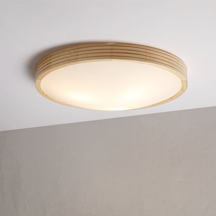 Stropné svietidlo NATURAL MODERN SLIM 3xE27/15W/230V priemer 47,5 cm borovica