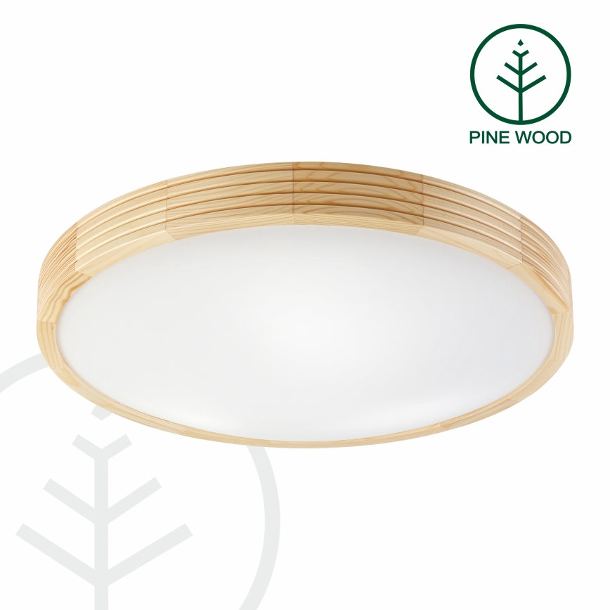 Stropné svietidlo NATURAL MODERN SLIM 3xE27/15W/230V priemer 47,5 cm borovica
