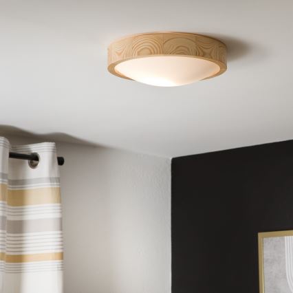 Stropné svietidlo NATURAL SLIM 1xE27/60W/230V ø 27 cm borovica
