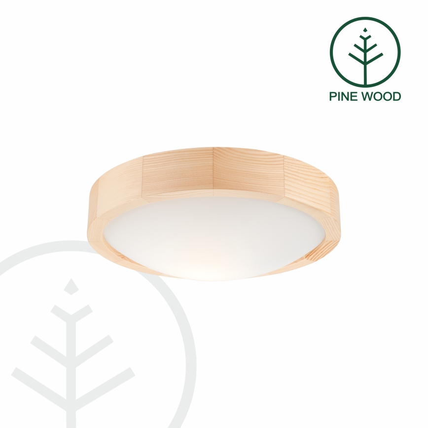 Stropné svietidlo NATURAL SLIM 1xE27/60W/230V ø 27 cm borovica