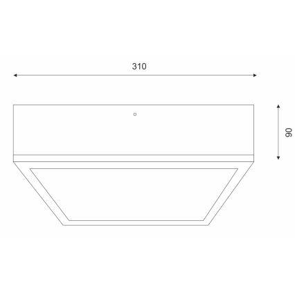 Stropné svietidlo NATURAL SQUARE 2xE27/15W/230V 31x31 cm borovica/biela