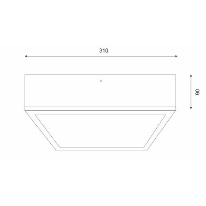 Stropné svietidlo NATURAL SQUARE 2xE27/15W/230V 31x31 cm borovica/čierna