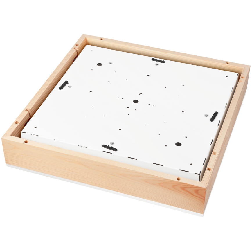 Stropné svietidlo NATURAL SQUARE 4xE27/15W/230V 48x48 cm borovica/biela