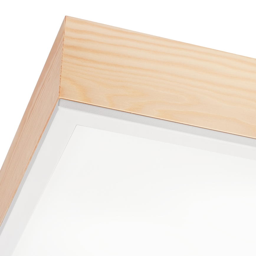 Stropné svietidlo NATURAL SQUARE 4xE27/15W/230V 48x48 cm borovica/biela