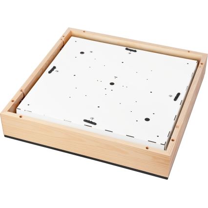 Stropné svietidlo NATURAL SQUARE 4xE27/15W/230V 48x48 cm borovica/čierna