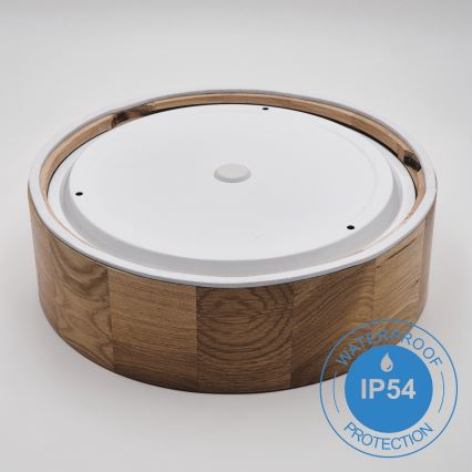 Stropné kúpeľňové svietidlo OAK 2xE27/15W/230V IP54 dub ø 27 cm