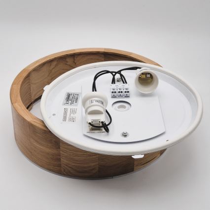 Stropné kúpeľňové svietidlo OAK 2xE27/15W/230V IP54 dub ø 27 cm