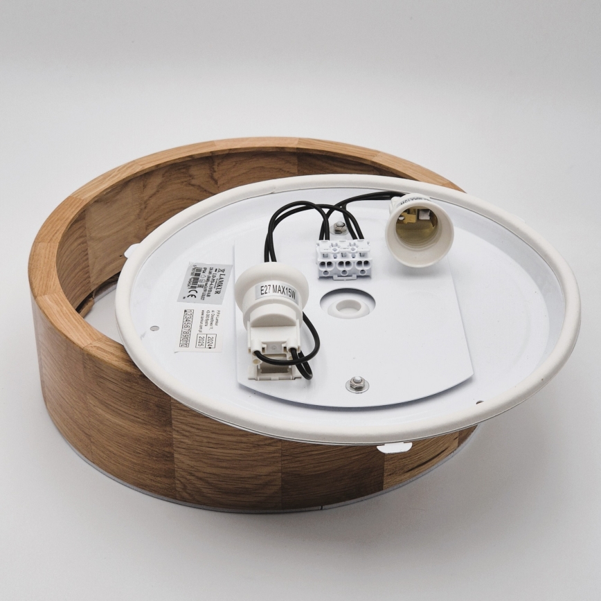 Stropné kúpeľňové svietidlo OAK 2xE27/15W/230V IP54 dub ø 27 cm