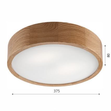 Stropné svietidlo OAK 2xE27/60W/230V dub ø 37,5 cm