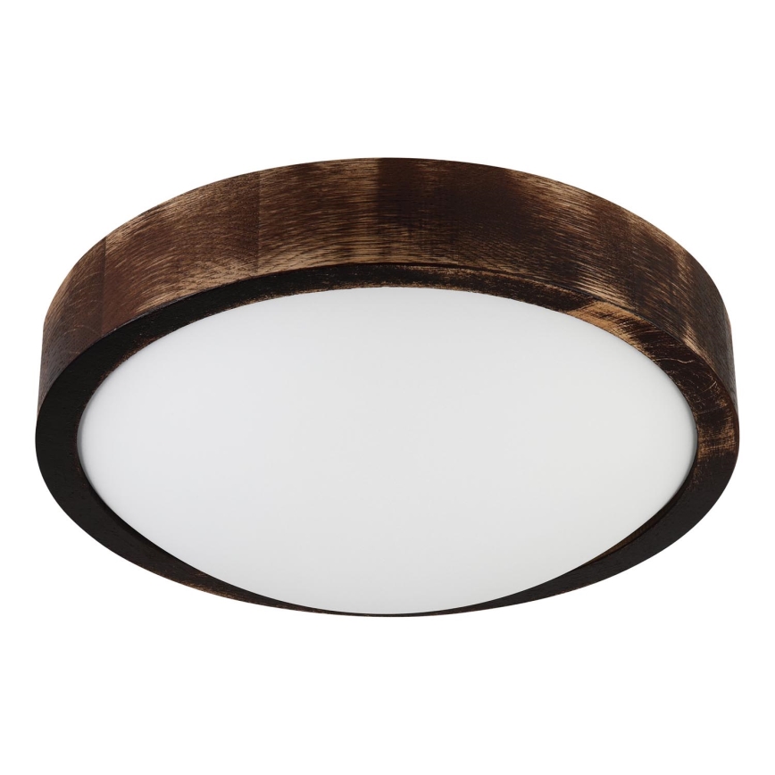 Stropné svietidlo OAK SLIM 1xE27/15W/230V pr. 27 cm dub/tmavohnedé