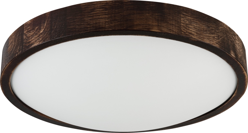 Stropné svietidlo OAK SLIM 2xE27/15W/230V priemer 37 cm dub/tmavohnedá