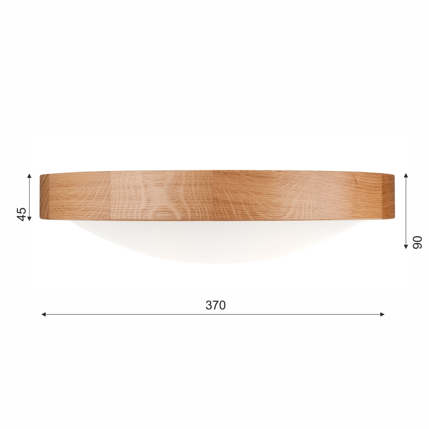 Stropné svietidlo OAK SLIM 2xE27/60W/230V dub ø 37 cm