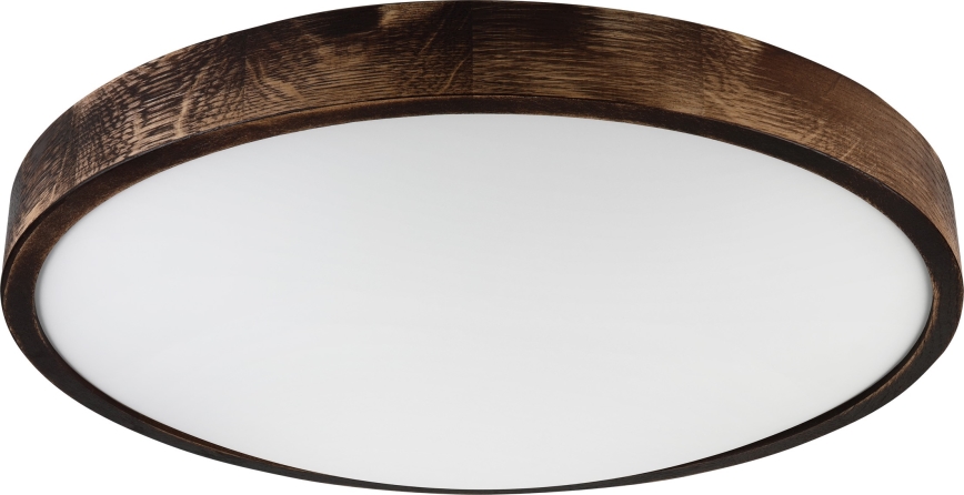 Stropné svietidlo OAK SLIM 3xE27/15W/230V pr. 47 cm dub/tmavohnedé