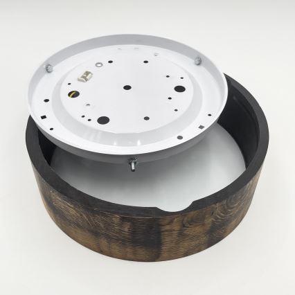 Stropné svietidlo OAK SMOKY 1xE27/15W/230V ø 27,5 cm dub/tmavohnedá