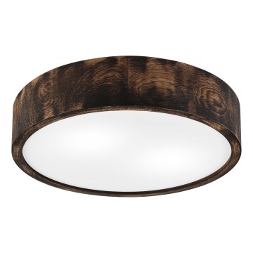 Stropné svietidlo OAK SMOKY 2xE27/15W/230V ? 37,5 cm dub/tmavohnedá