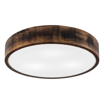 Stropné svietidlo OAK SMOKY 3xE27/15W/230V ? 47,5 cm dub/tmavohnedá