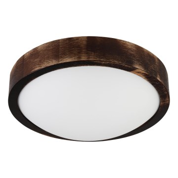 Stropné svietidlo OAK SMOKY SLIM 1xE27/15W/230V pr. 27 cm dub/tmavohnedá