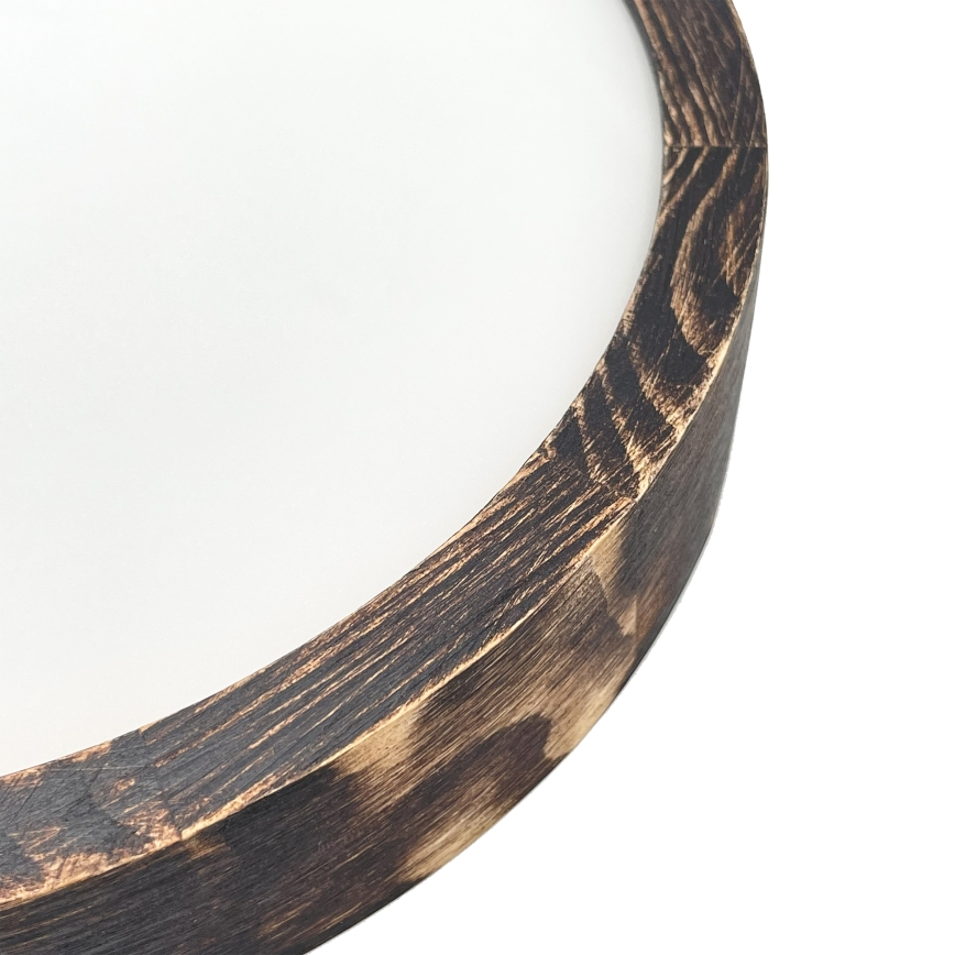 Stropné svietidlo OAK SMOKY SLIM 1xE27/15W/230V pr. 27 cm dub/tmavohnedá