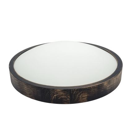 Stropné svietidlo OAK SMOKY SLIM 2xE27/15W/230V priemer 37 cm dub/tmavohnedá