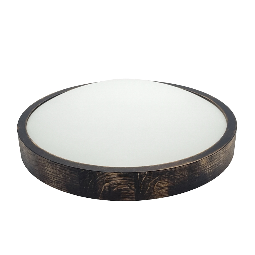 Stropné svietidlo OAK SMOKY SLIM 2xE27/15W/230V priemer 37 cm dub/tmavohnedá