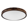 Stropné svietidlo OAK SMOKY SLIM 3xE27/15W/230V pr. 47 cm dub/tmavohnedá