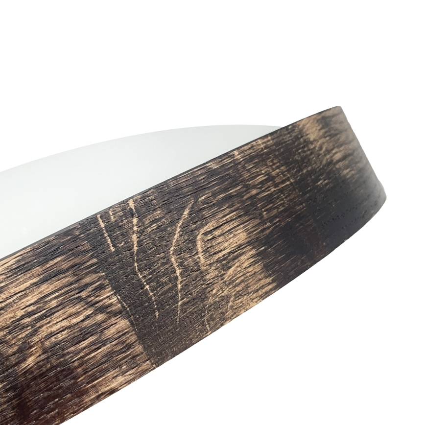 Stropné svietidlo OAK SMOKY SLIM 3xE27/15W/230V pr. 47 cm dub/tmavohnedá