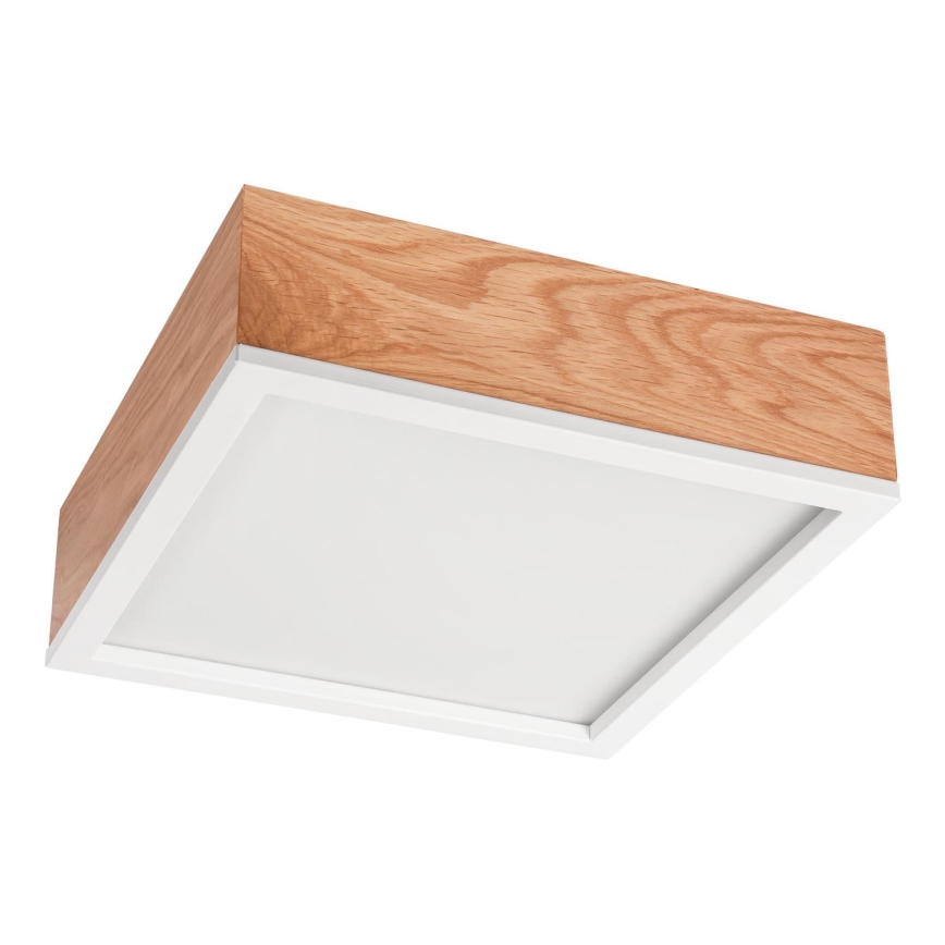 Stropné svietidlo OAK SQUARE 2xE27/15W/230V 31x31 cm dub/biela