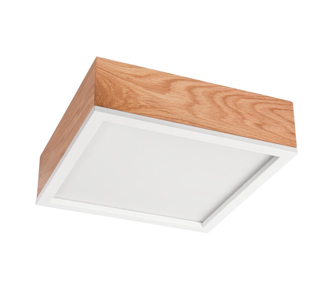 Stropné svietidlo OAK SQUARE 2xE27/15W/230V 31x31 cm dub/biela