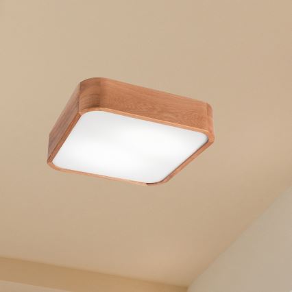 Stropné svietidlo OAK SQUARE 2xE27/15W/230V 35x35 cm dub