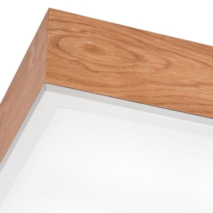 Stropné svietidlo OAK SQUARE 4xE27/15W/230V 39x39 cm dub/biela