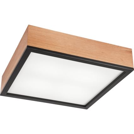 Stropné svietidlo OAK SQUARE 4xE27/15W/230V 39x39 cm dub/čierna