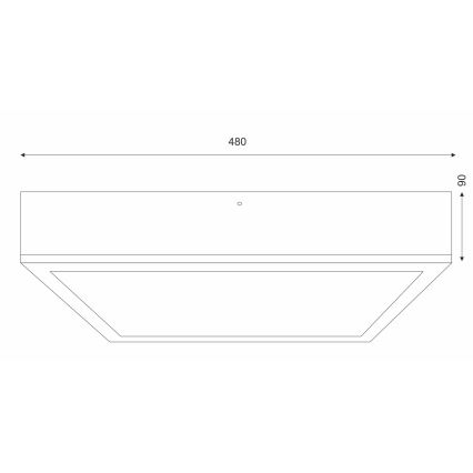 Stropné svietidlo OAK SQUARE 4xE27/15W/230V 48x48 cm dub/biela