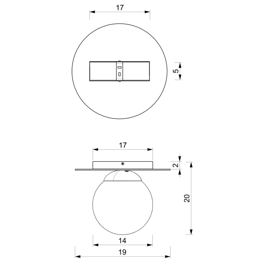 Stropné svietidlo PLATO 1xE14/40W/230V pr. 19 cm