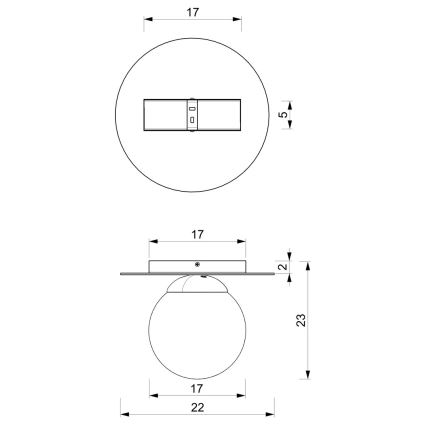 Stropné svietidlo PLATO 1xE14/40W/230V pr. 22 cm