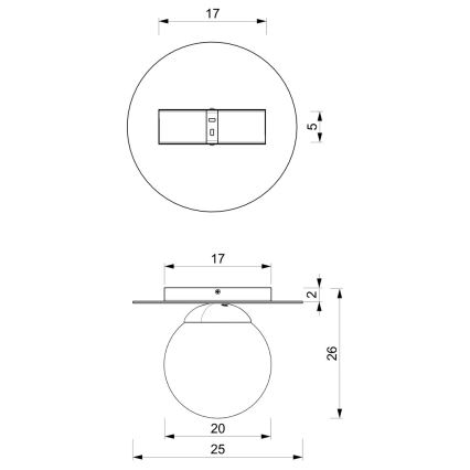 Stropné svietidlo PLATO 1xE14/40W/230V pr. 25 cm