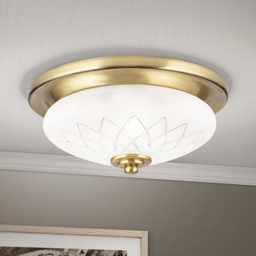 Stropné svietidlo PORTO 1xE27/40W/230V pr. 26 cm zlatá