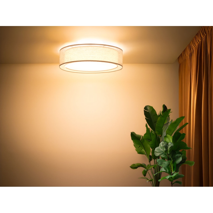 Stropné svietidlo PURO 2xE27/40W/230V pr. 60 cm béžové