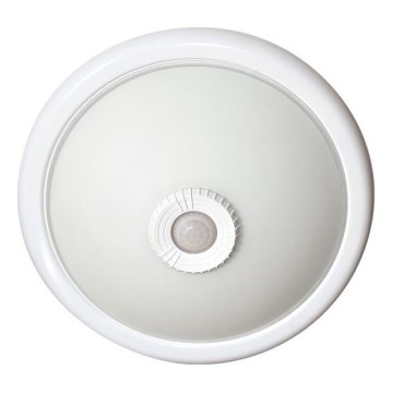Stropné svietidlo s pohybovým a súmrakovým senzorom 2xE27/40W/230V pr. 30 cm biela