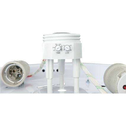 Stropné svietidlo so senzorom pohybu a súmraku MANA 2xE27/40W/230V pr. 30 cm biela