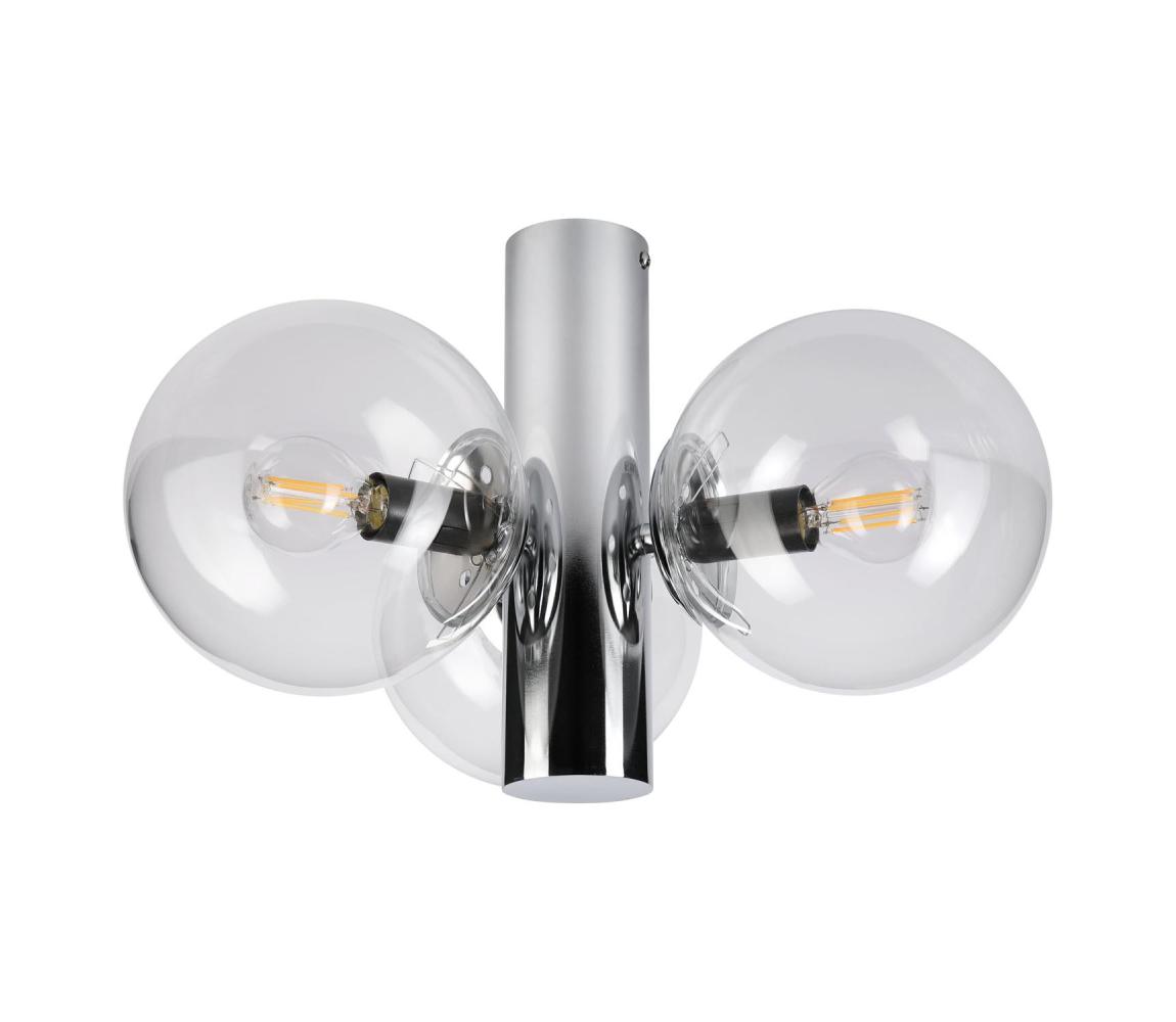 Stropné svietidlo SFERIO 3xE14/5W/230V lesklý chróm/číre sklo LM-3.298/CHROM/TRANSPARENT