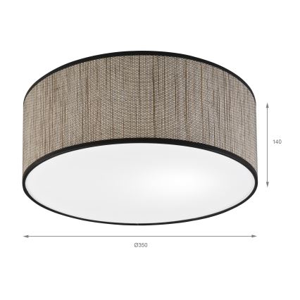 Stropné svietidlo SIRJA 2xE27/15W/230V priemer 35 cm hnedé