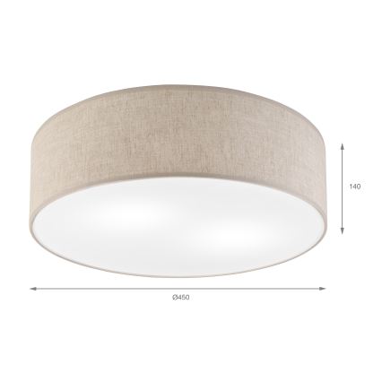 Stropné svietidlo SIRJA 2xE27/15W/230V, priemer 45 cm, béžové