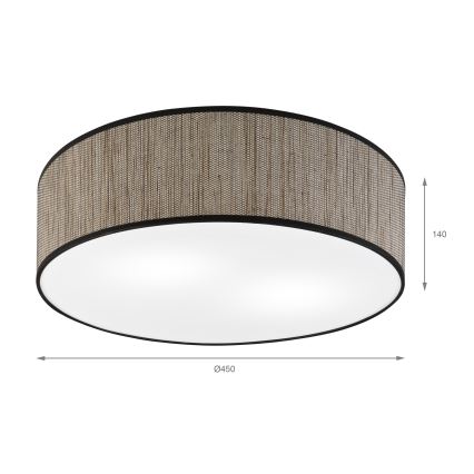 Stropné svietidlo SIRJA 2xE27/15W/230V, priemer 45 cm, hnedé
