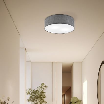 Stropné svietidlo SIRJA 2xE27/15W/230V priemer 45 cm sivé