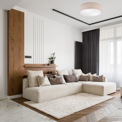 Stropné svietidlo SIRJA 2xE27/60W/230V pr. 45 cm béžová