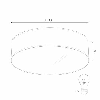 Stropné svietidlo SIRJA 2xE27/60W/230V pr. 45 cm béžová