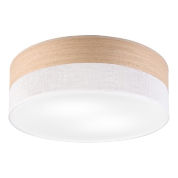 Stropné svietidlo SIRJA WOOD 2xE27/15W/230V pr. 45 cm biela/dub
