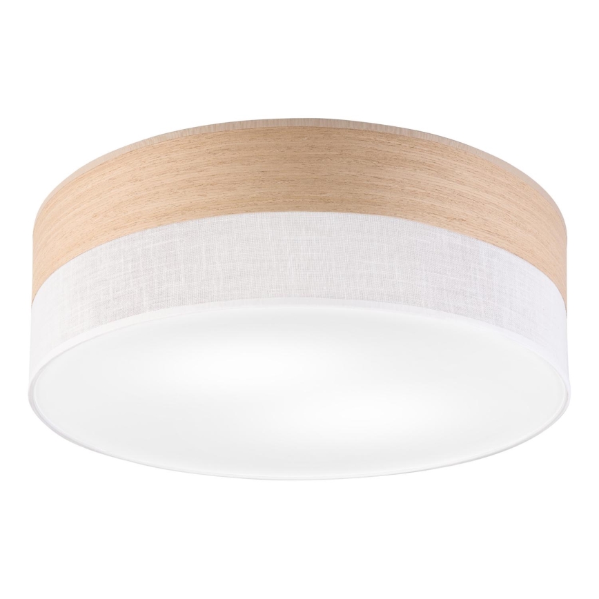 Stropné svietidlo SIRJA WOOD 2xE27/15W/230V pr. 45 cm biela/dub