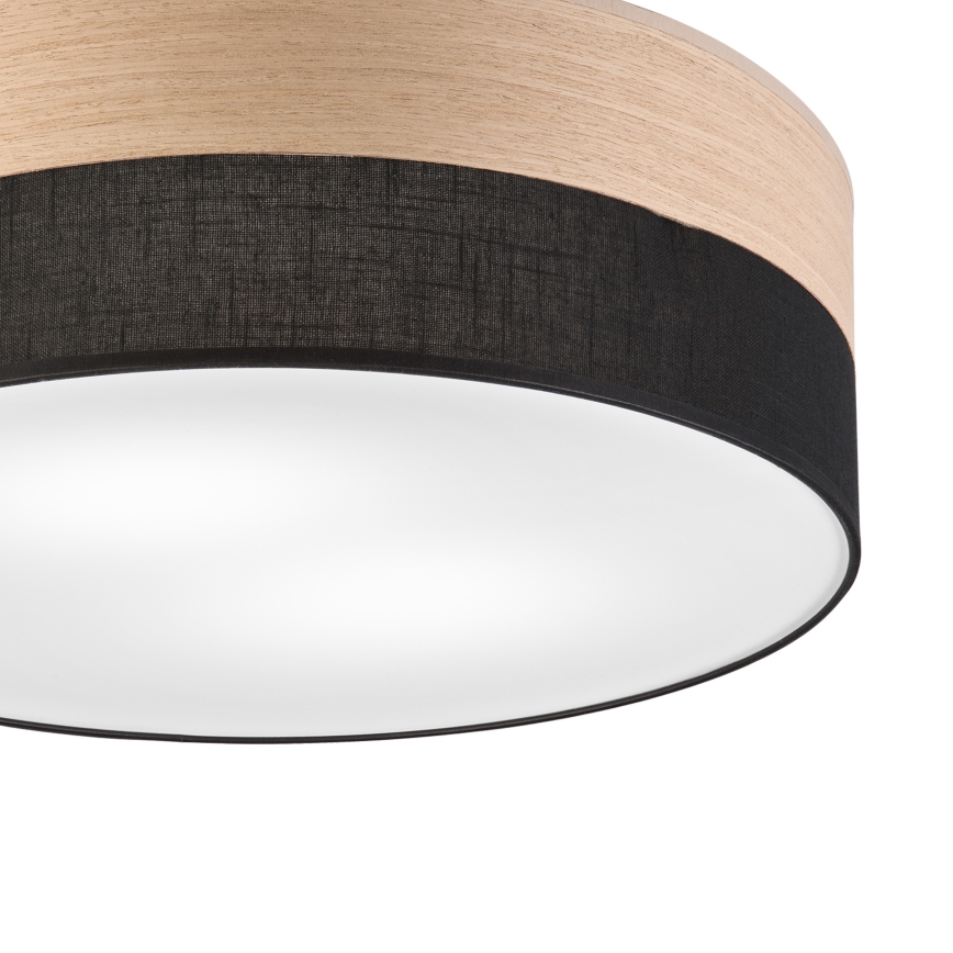 Stropné svietidlo SIRJA WOOD 2xE27/15W/230V pr. 45 cm čierna/dub