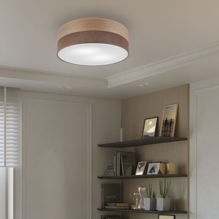 Stropné svietidlo SIRJA WOOD 2xE27/15W/230V pr. 45 cm hnedá/dub